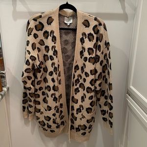 Leopard print cardigan size M/L